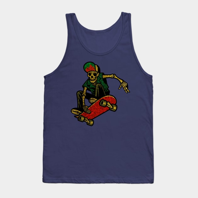 Skateboarding Skeleton Roller Skate Fans Gift Tank Top by klimentina